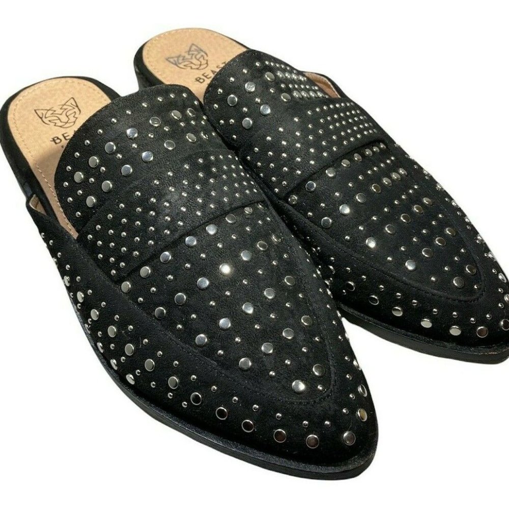 Beast Fashion Rhinestone Studded Mules Slip On